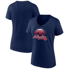 Atlanta Braves Women's One Champion V-Neck T-Shirt Navy