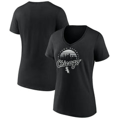 Chicago White Sox Women's One Champion V-Neck T-Shirt Black