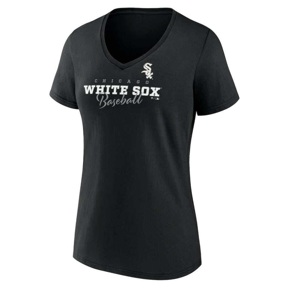 Chicago White Sox Women's Back In Business V-Neck T-Shirt Black