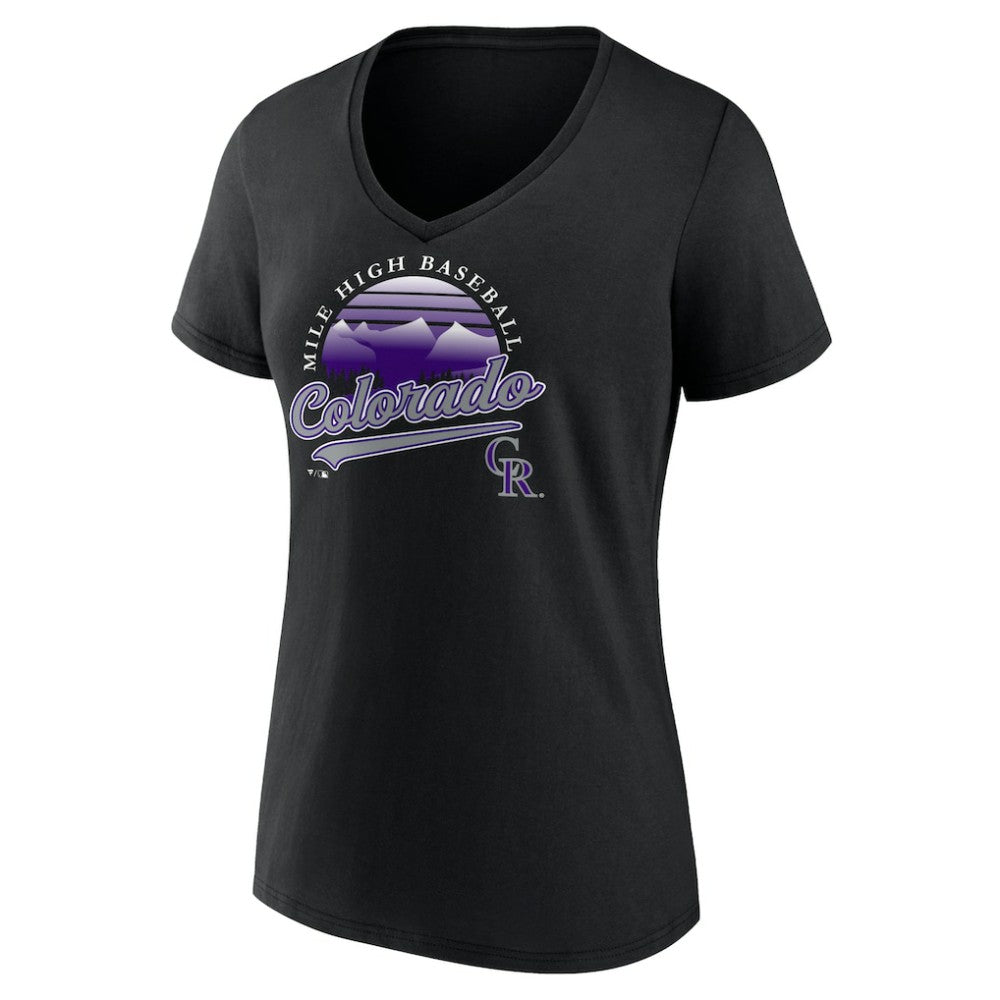 Colorado Rockies Women's One Champion V-Neck T-Shirt Black