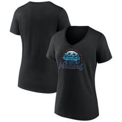 Miami Marlins Women's One Champion V-Neck T-Shirt Black