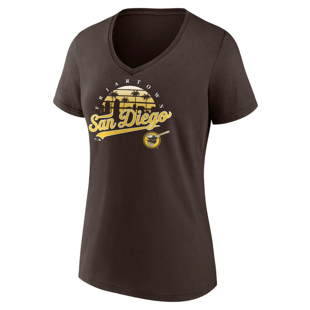San Diego Padres Women's One Champion V-Neck T-Shirt Brown