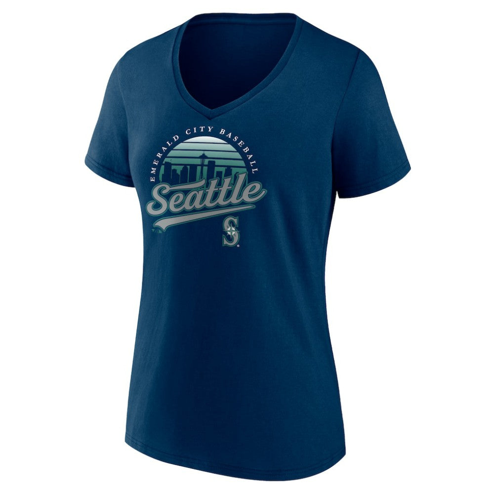 Seattle Mariners Women's One Champion V-Neck T-Shirt Navy