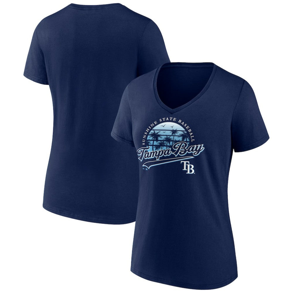 Tampa Bay Rays Women's One Champion V-Neck T-Shirt Navy