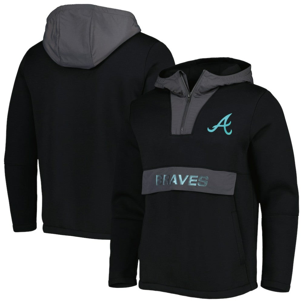 Atlanta Braves Levelwear Ruckus Quarter-Zip Hoodie Black