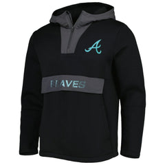Atlanta Braves Levelwear Ruckus Quarter-Zip Hoodie Black