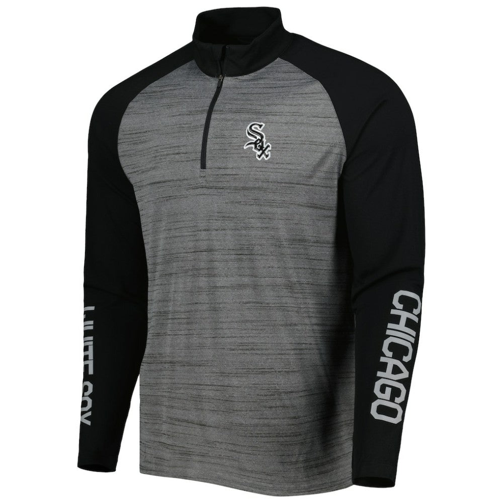 Chicago White Sox Levelwear Vandal Raglan Quarter-Zip Top Heather Gray