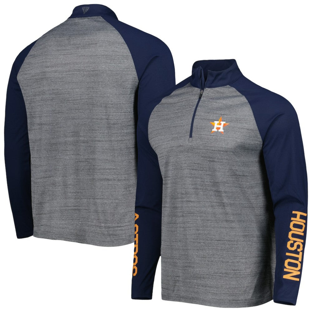 Houston Astros Levelwear Vandal Raglan Quarter-Zip Top Heather Gray