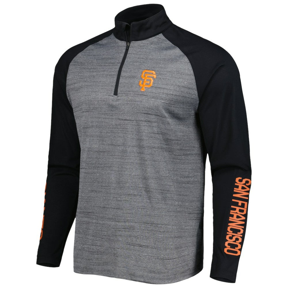 San Francisco Giants Levelwear Vandal Raglan Quarter-Zip Top Heather Gray