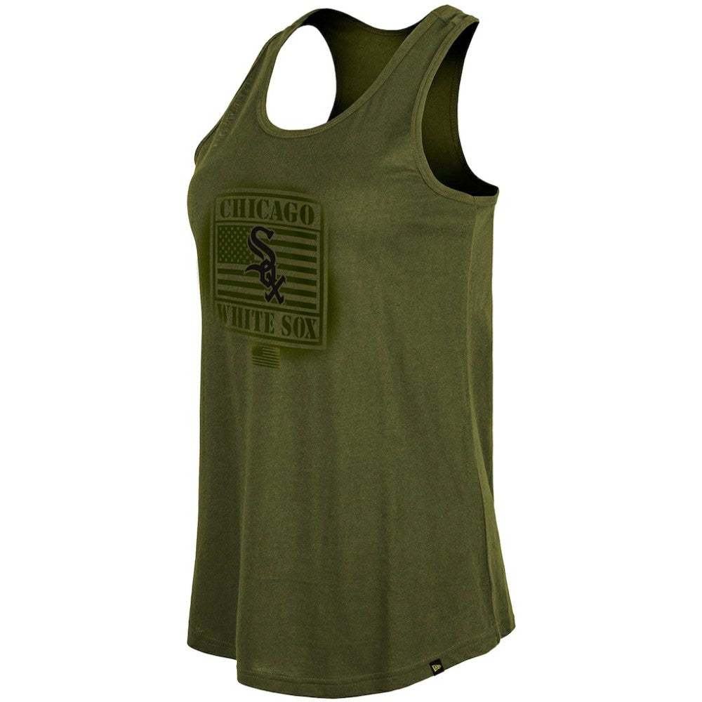 Chicago White Sox Women's 2023 Armed Forces Day Racerback Tank Top Olive
