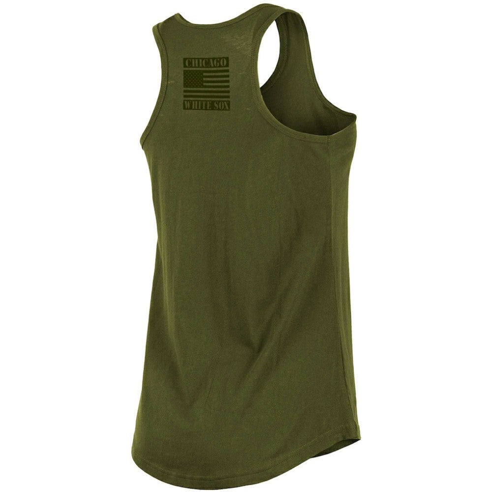 Chicago White Sox Women's 2023 Armed Forces Day Racerback Tank Top Olive