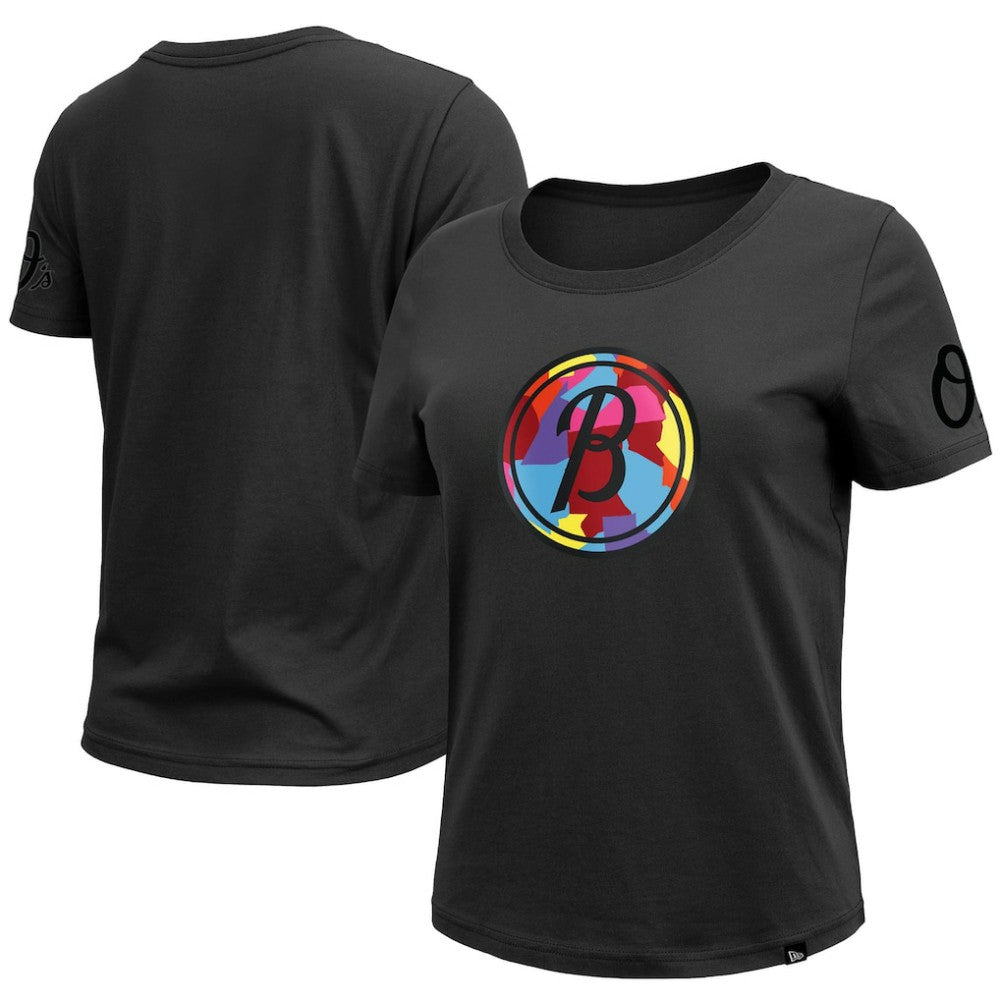Baltimore Orioles Women's 2023 City Connect Cap Logo T-Shirt Black