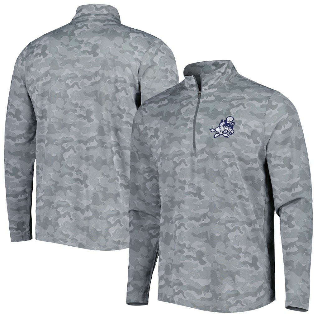 Dallas Cowboys Antigua Brigade Throwback Quarter-Zip Top - Gray discount