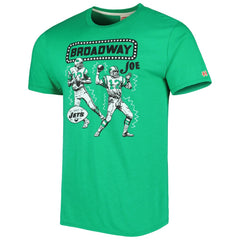Joe Namath New York Jets Homage Unisex Unisex Caricature Retired Player Tri-Blend T-Shirt - Heather Green sale