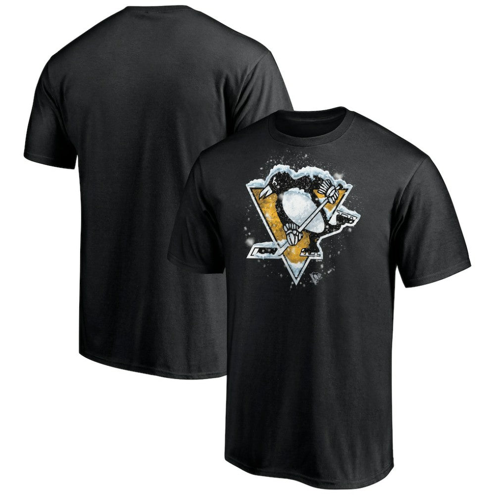 Pittsburgh Penguins Snow Logo T-Shirt - Black T-shirts