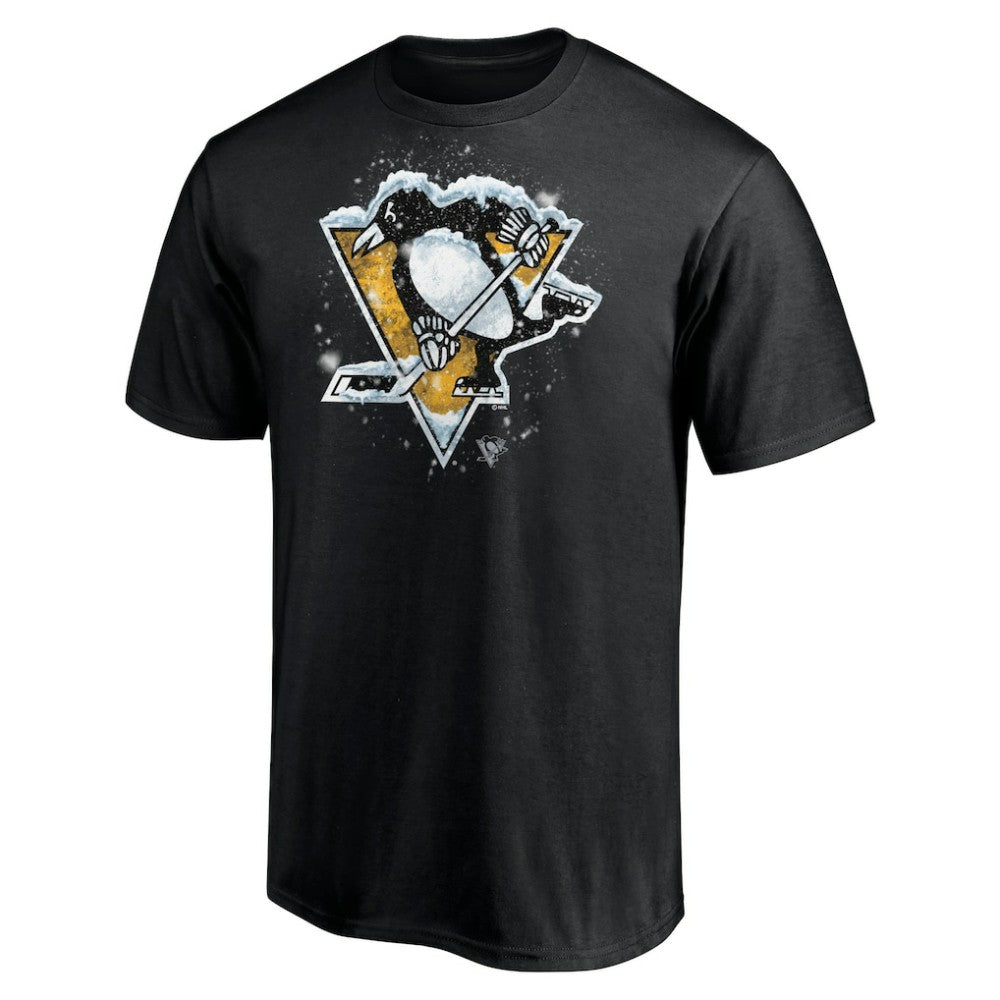Pittsburgh Penguins Snow Logo T-Shirt - Black T-shirts