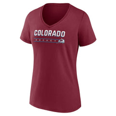 Colorado Avalanche Women's Primary Play V-Neck T-Shirt - Burgundy T-shirts