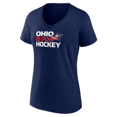 Columbus Blue Jackets Women's Active Edge V-Neck T-Shirt - Navy T-shirts