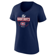 Montreal Canadiens Women's Active Edge V-Neck T-Shirt - Navy T-shirts