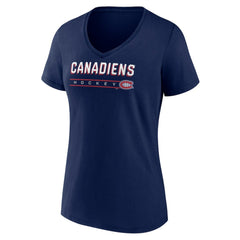 Montreal Canadiens Women's Primary Play V-Neck T-Shirt - Navy T-shirts