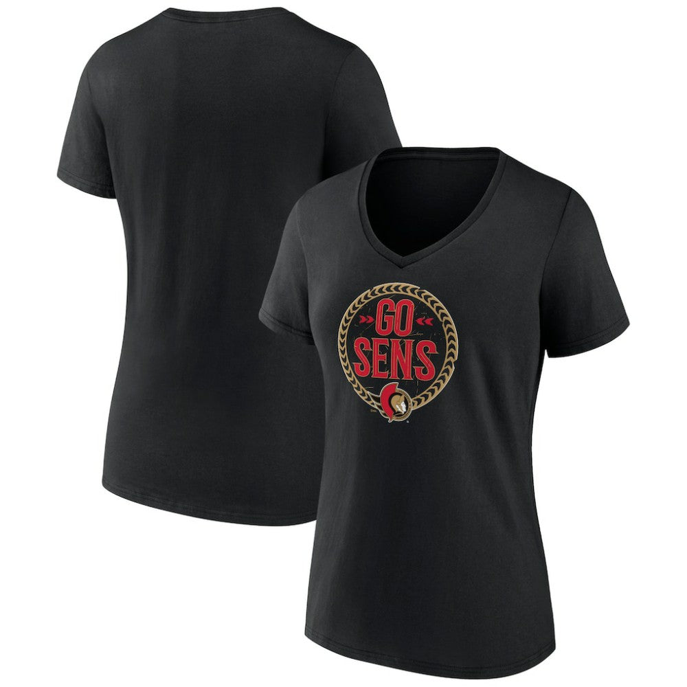 Ottawa Senators Women's Active Edge V-Neck T-Shirt - Black T-shirts