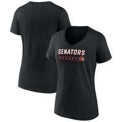 Ottawa Senators Women's Primary Play V-Neck T-Shirt - Black T-shirts