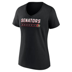 Ottawa Senators Women's Primary Play V-Neck T-Shirt - Black T-shirts