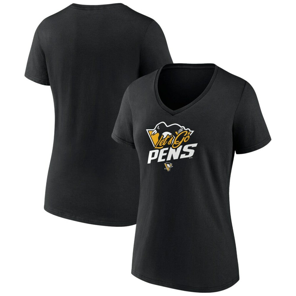 Pittsburgh Penguins Women's Active Edge V-Neck T-Shirt - Black T-shirts
