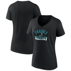 San Jose Sharks Women's Active Edge V-Neck T-Shirt - Black T-shirts