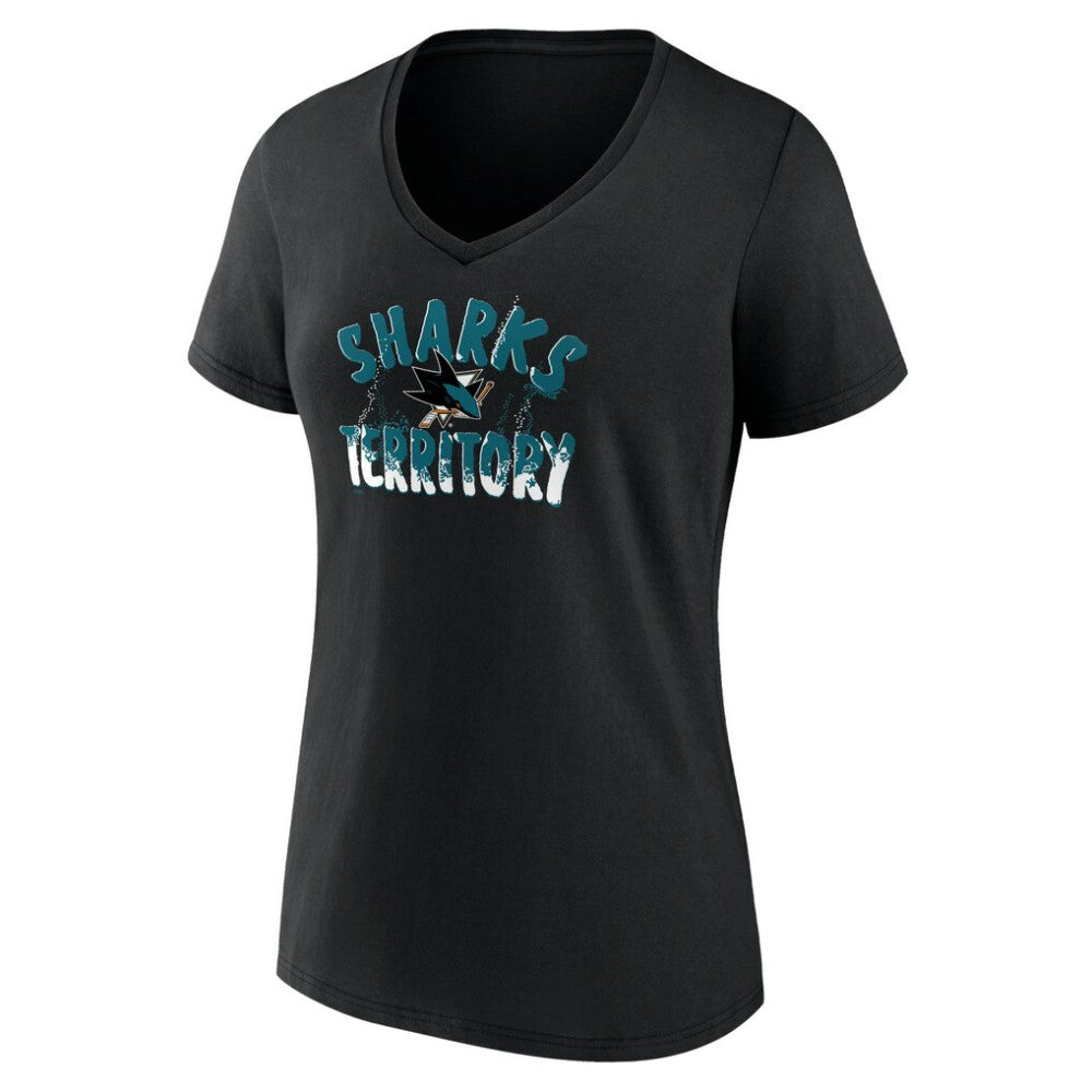 San Jose Sharks Women's Active Edge V-Neck T-Shirt - Black T-shirts