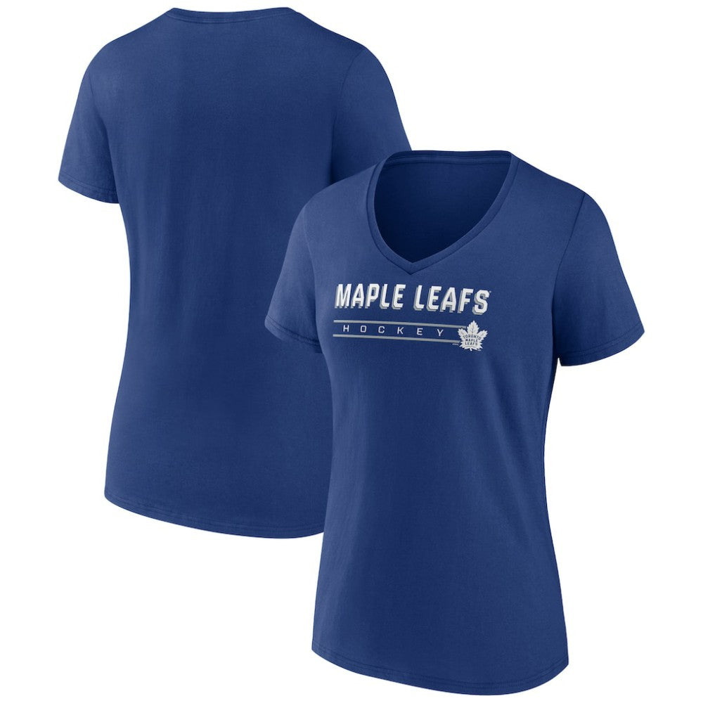 Toronto Maple Leafs Women's Primary Play V-Neck T-Shirt - Blue T-shirts