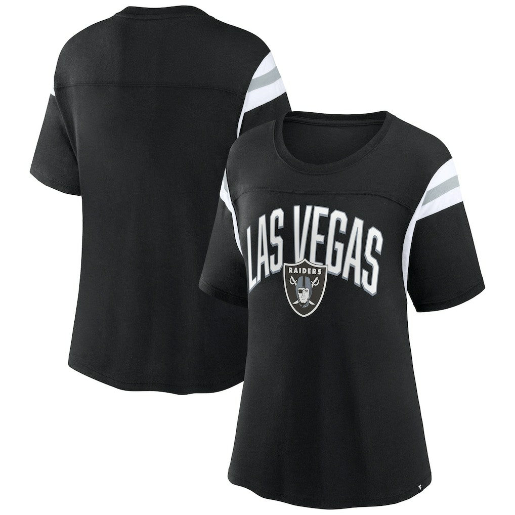 Las Vegas Raiders Women's Earned Stripes T-Shirt - Black on sale