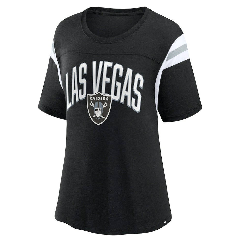 Las Vegas Raiders Women's Earned Stripes T-Shirt - Black on sale