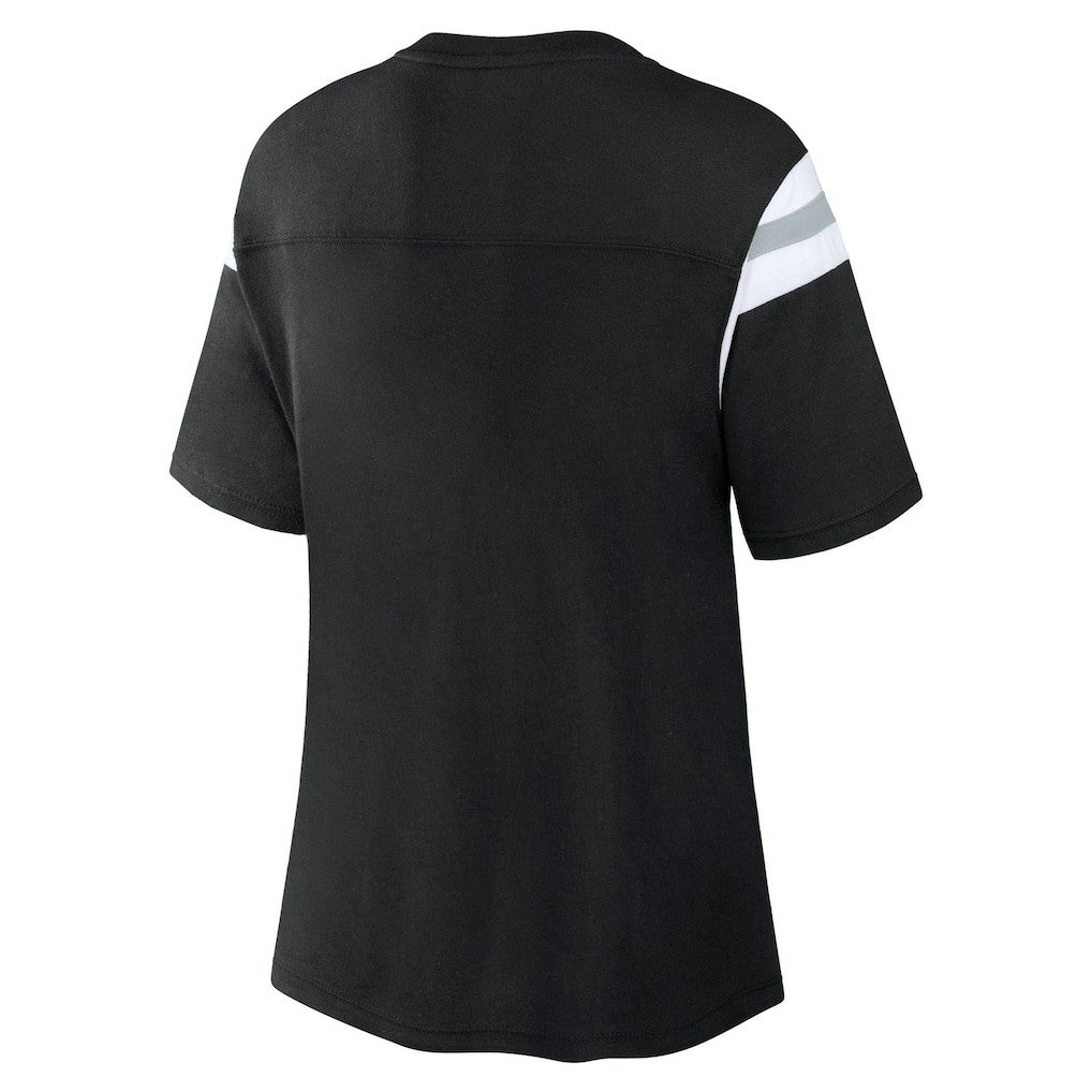 Las Vegas Raiders Women's Earned Stripes T-Shirt - Black on sale