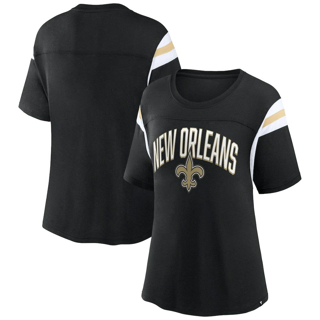 New Orleans Saints Women's Earned Stripes T-Shirt - Black online