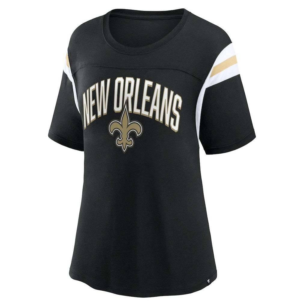 New Orleans Saints Women's Earned Stripes T-Shirt - Black online