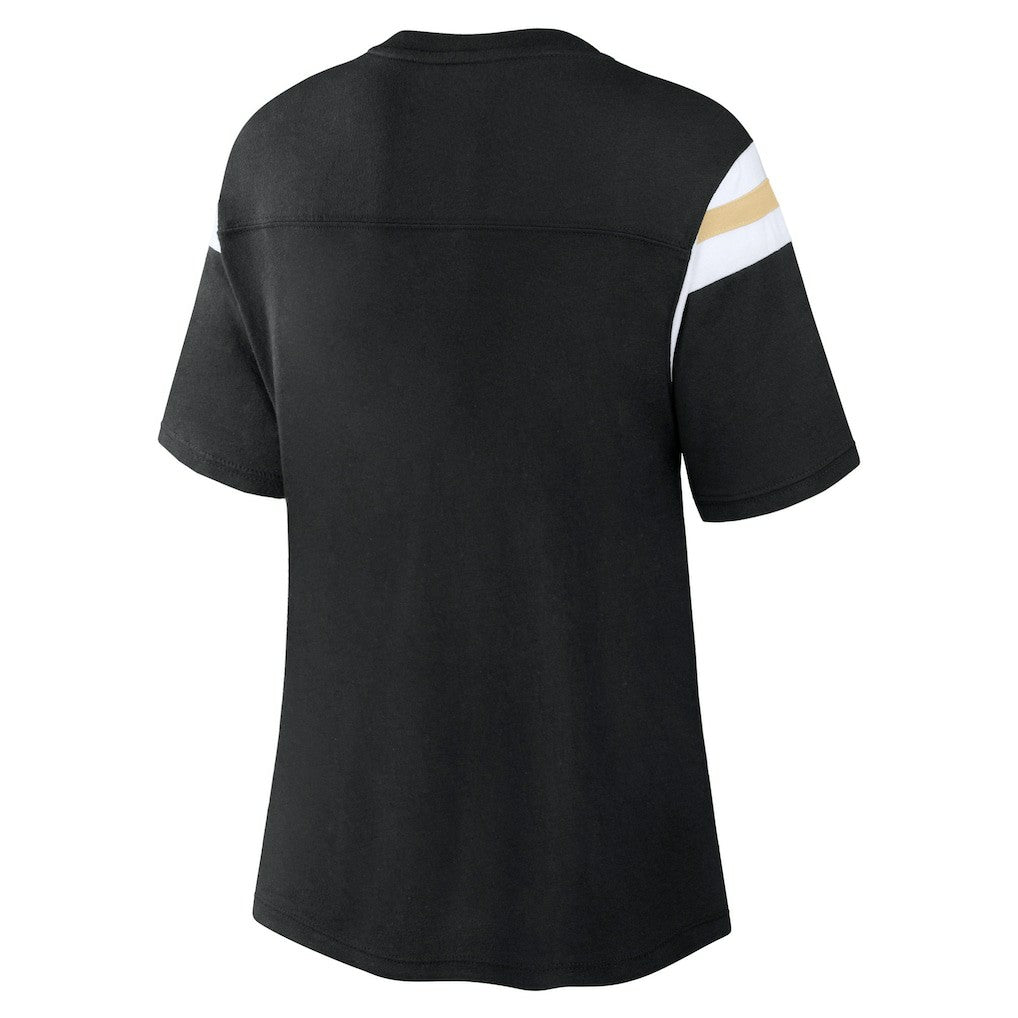 New Orleans Saints Women's Earned Stripes T-Shirt - Black online