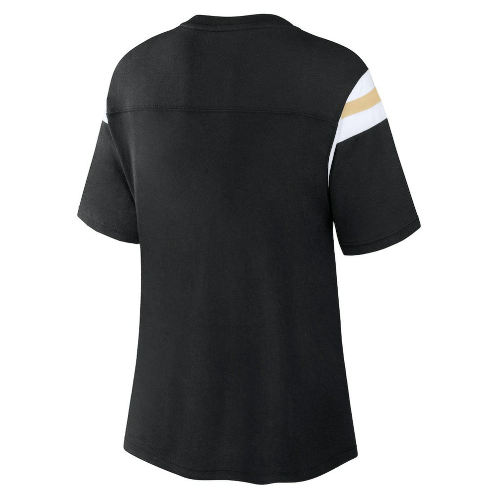 New Orleans Saints Women's Earned Stripes T-Shirt - Black online