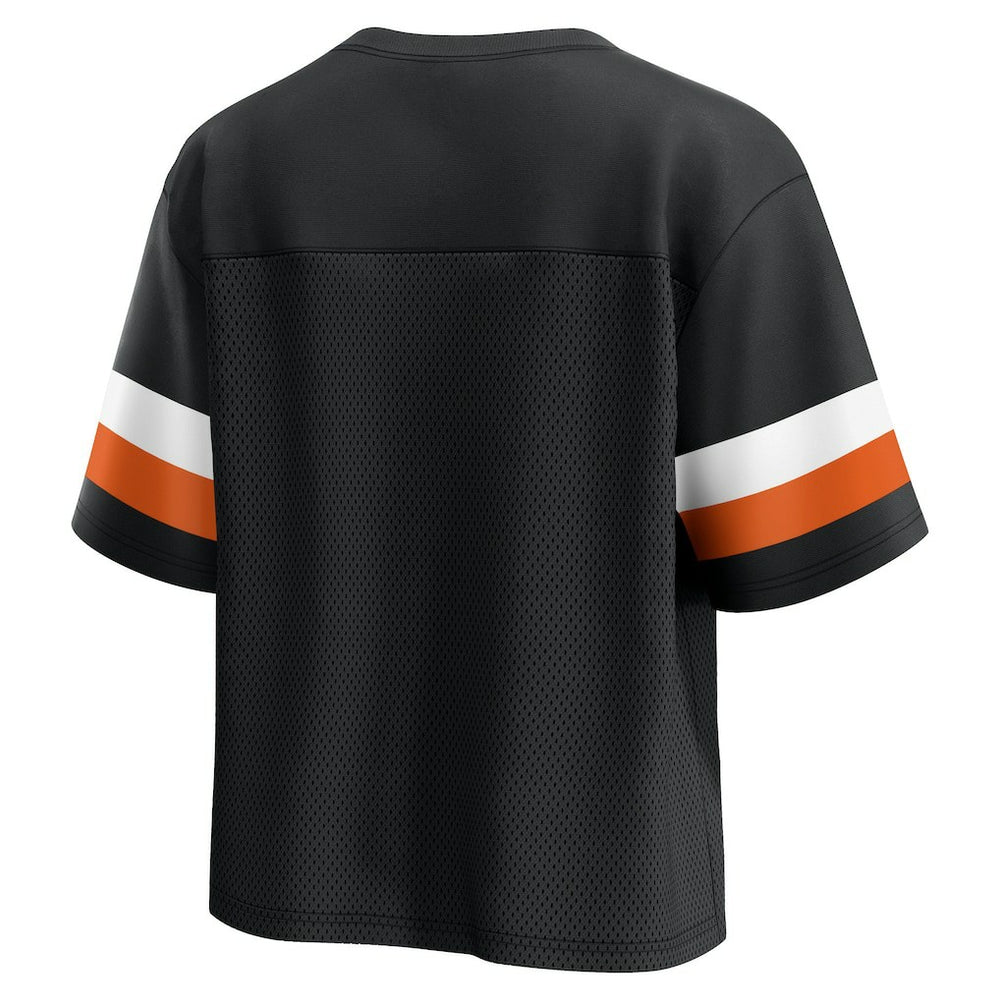 Cincinnati Bengals Women's Established Jersey Cropped V-Neck T-Shirt - Black online