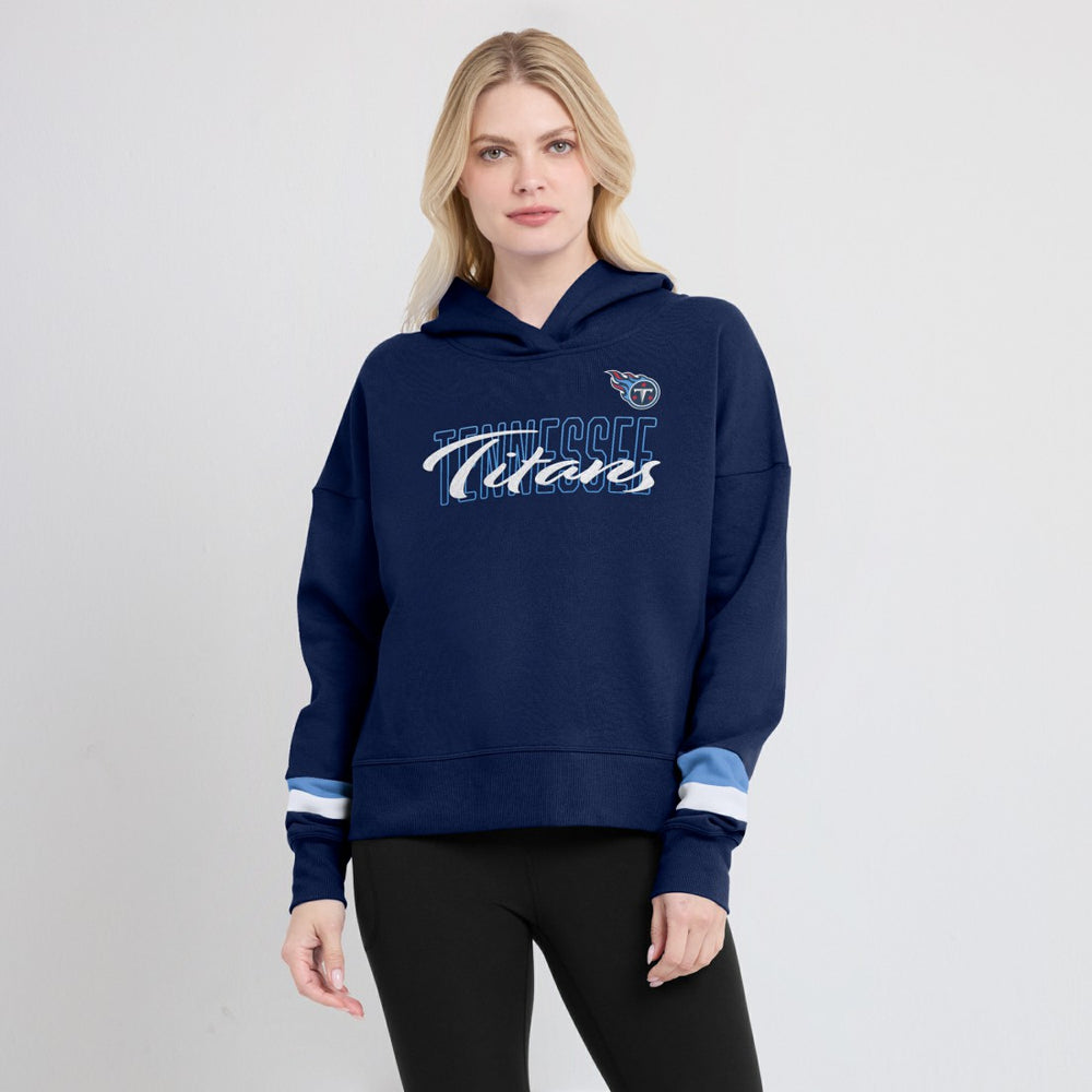 Tennessee Titans Women's Over Under Pullover Hoodie - Navy discount