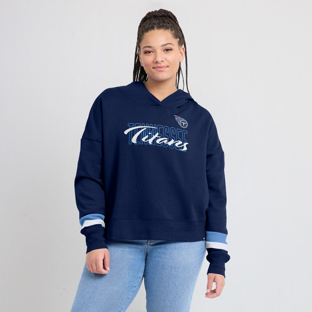 Tennessee Titans Women's Over Under Pullover Hoodie - Navy discount