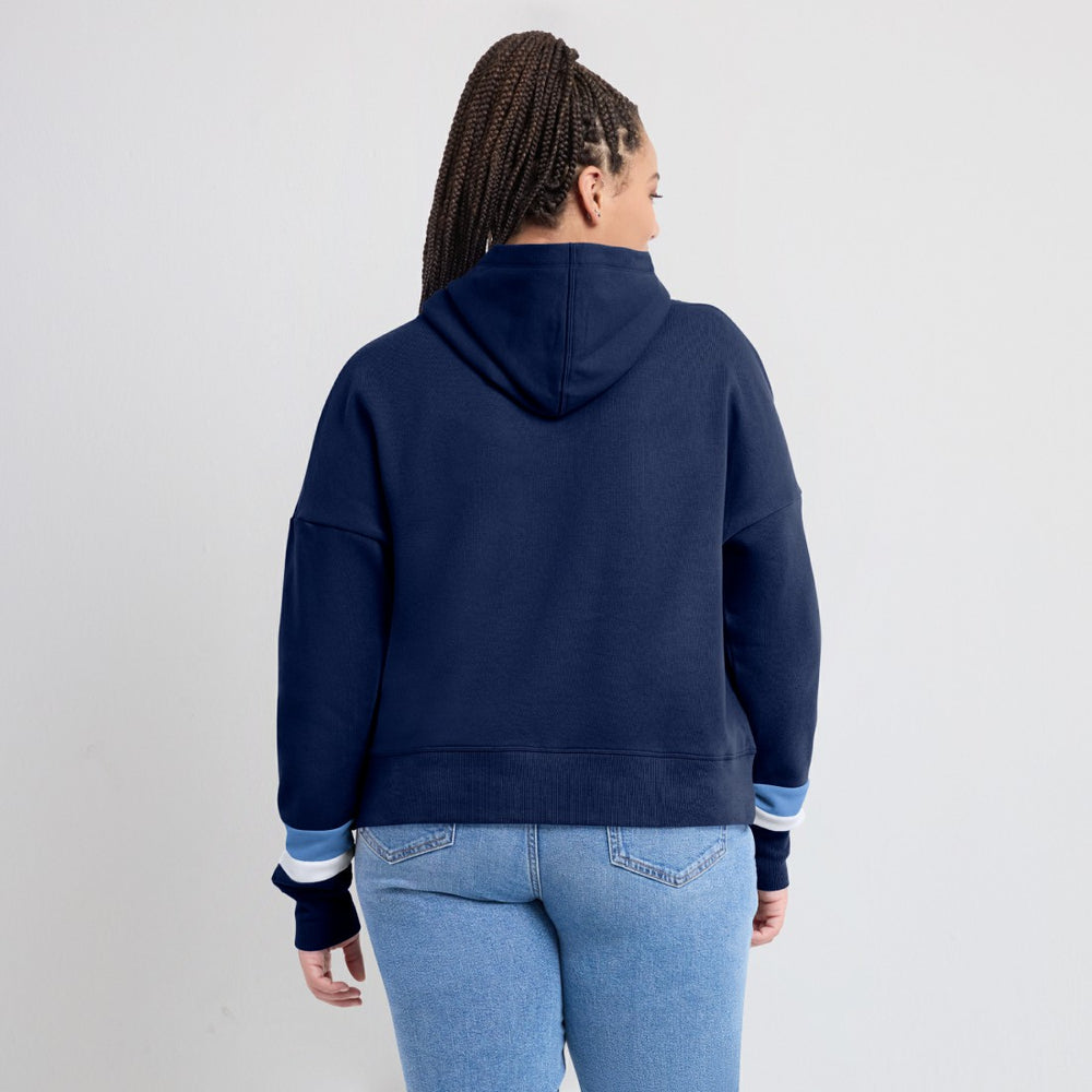 Tennessee Titans Women's Over Under Pullover Hoodie - Navy discount