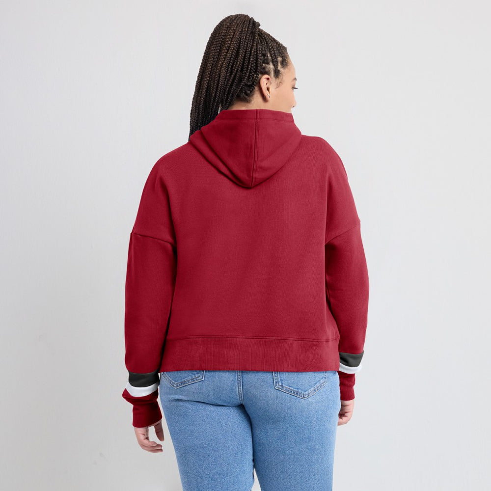 Tampa Bay Buccaneers Women's Over Under Pullover Hoodie - Red online