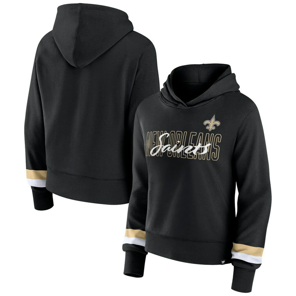 New Orleans Saints Women's Over Under Pullover Hoodie - Black for sale