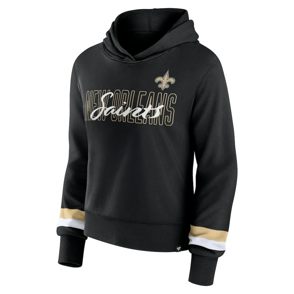 New Orleans Saints Women's Over Under Pullover Hoodie - Black for sale