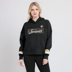 New Orleans Saints Women's Over Under Pullover Hoodie - Black for sale
