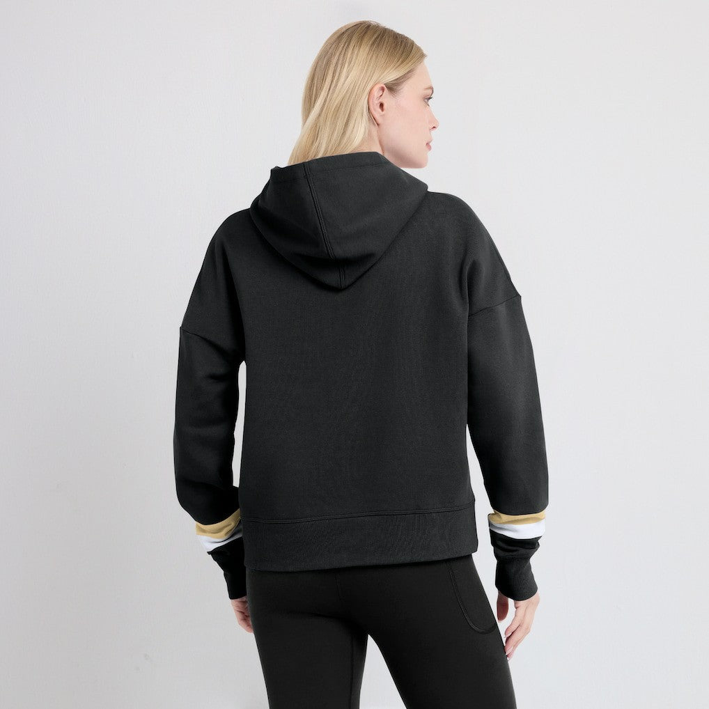 New Orleans Saints Women's Over Under Pullover Hoodie - Black for sale