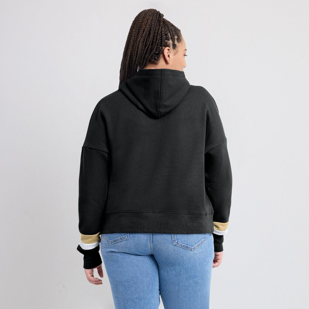 New Orleans Saints Women's Over Under Pullover Hoodie - Black for sale