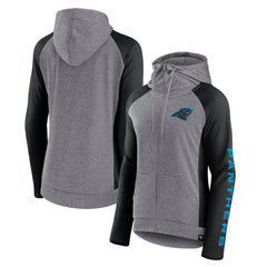 Carolina Panthers Women's Blind Side Lightweight Full-Zip Hoodie - Heather Gray/College Black outlet