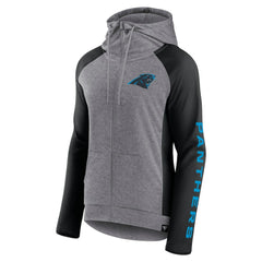 Carolina Panthers Women's Blind Side Lightweight Full-Zip Hoodie - Heather Gray/College Black outlet
